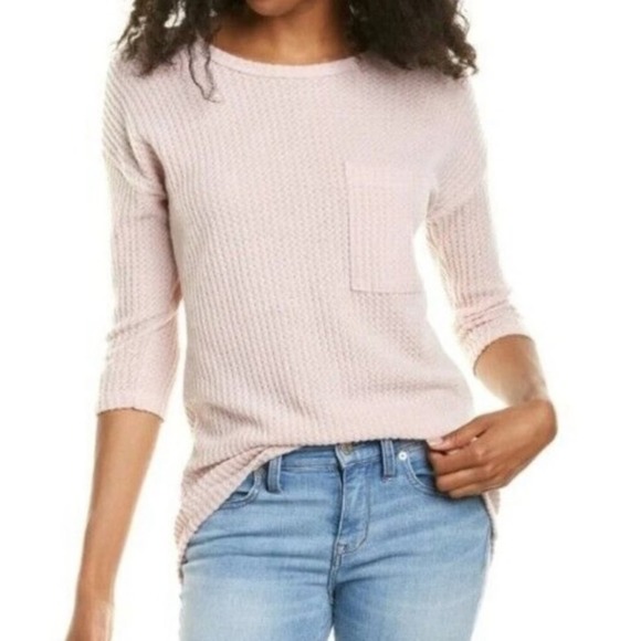 bobeau Tops - BOBEAU NWT Waffle Knit Thermal Pocket Tunic Blush Pink Size Small